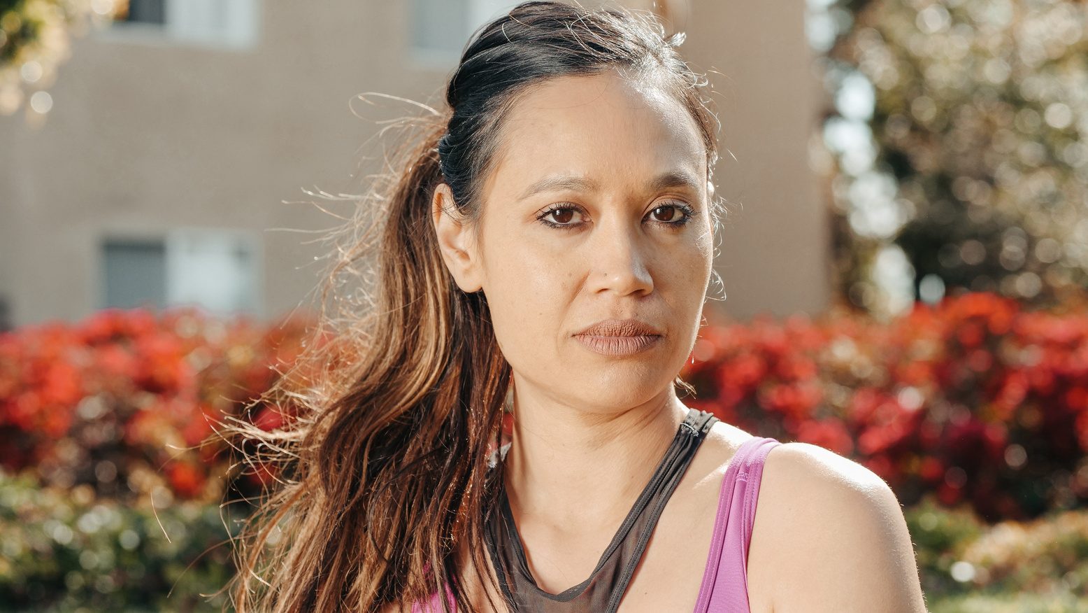 Expressionless Woman in Close Up 